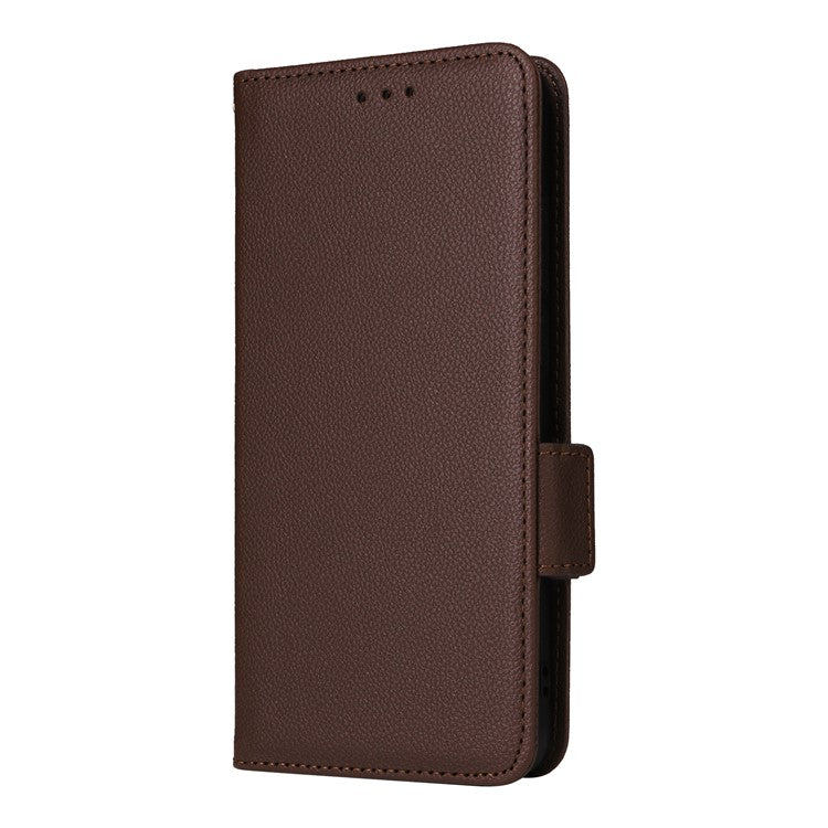 For vivo X200 5G Case Litchi Texture PU Leather Wallet Flip Phone Cover - Brown