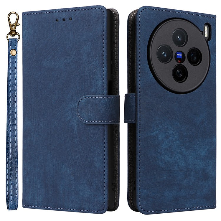 For vivo X200 5G Wallet Case RFID Blocking PU Leather Cover Stand View - Blue