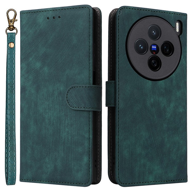 For vivo X200 5G Wallet Case RFID Blocking PU Leather Cover Stand View - Green