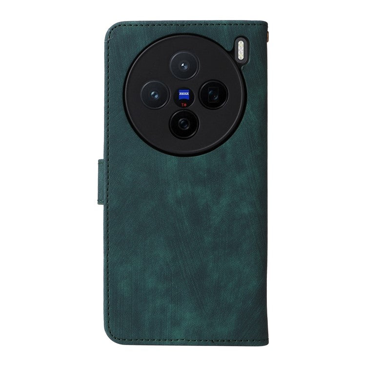 For vivo X200 5G Wallet Case RFID Blocking PU Leather Cover Stand View - Green