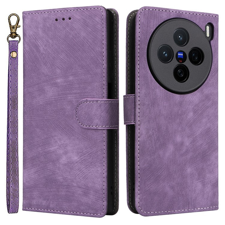 For vivo X200 5G Wallet Case RFID Blocking PU Leather Cover Stand View - Purple