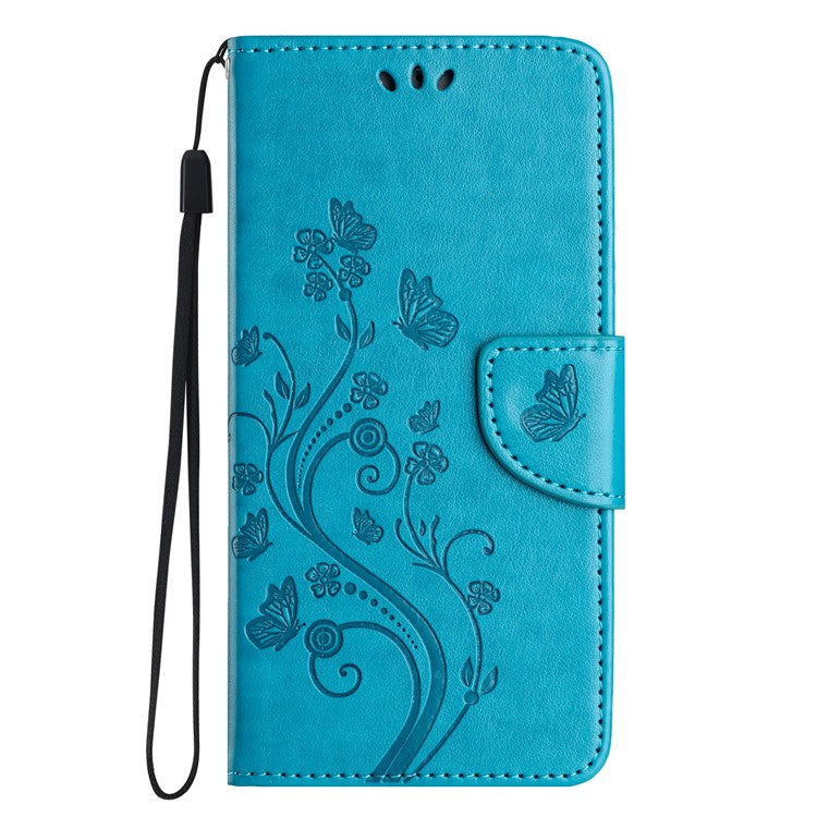 Phone Case For Xiaomi Redmi 14C 4G / 14R 5G / Poco C75 4G Imprinted Mini Butterfly Leather Wallet Phone Cover - Blue