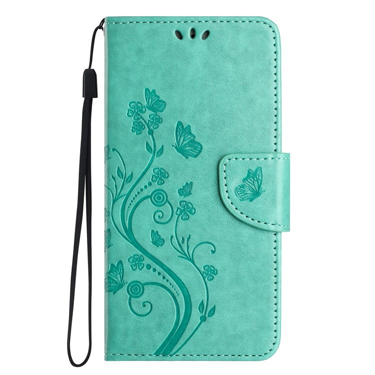 Phone Case For Xiaomi Redmi 14C 4G / 14R 5G / Poco C75 4G Imprinted Mini Butterfly Leather Wallet Phone Cover - Green