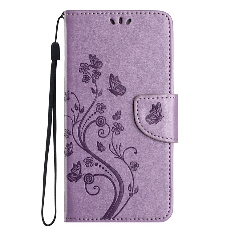 Phone Case For Xiaomi Redmi 14C 4G / 14R 5G / Poco C75 4G Imprinted Mini Butterfly Leather Wallet Phone Cover - Purple