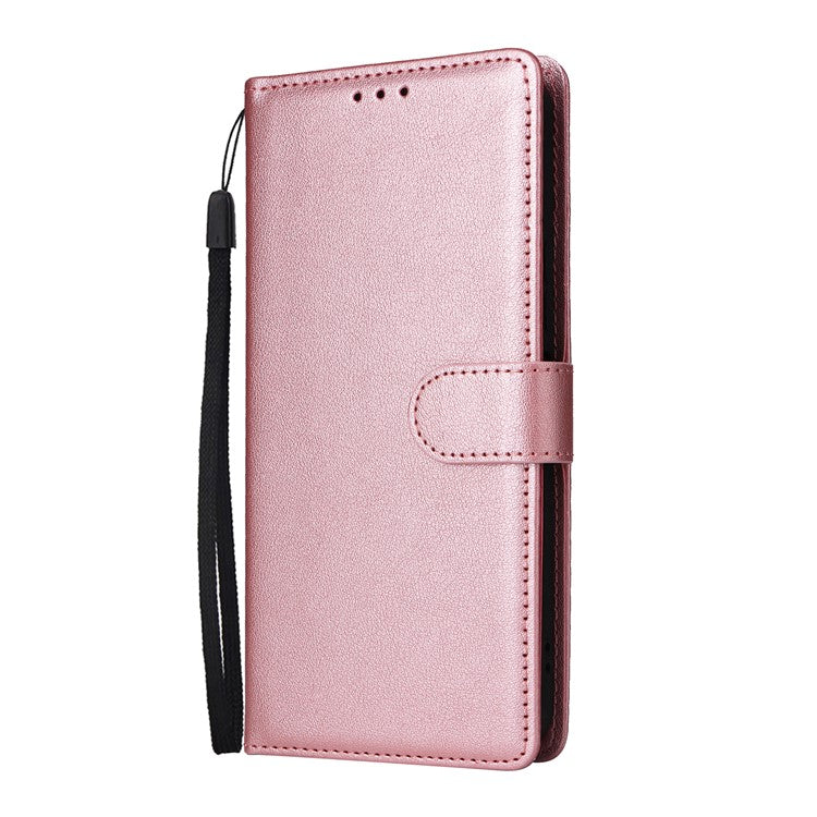 For vivo Y02s 4G / Y56 5G / Y16 4G Case Wallet Stand View PU Leather Phone Cover - Rose Gold