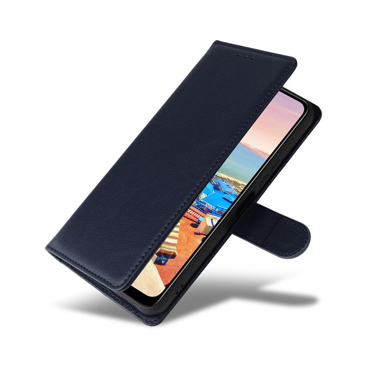 For vivo Y02s 4G / Y56 5G / Y16 4G Case Wallet Stand View PU Leather Phone Cover - Blue