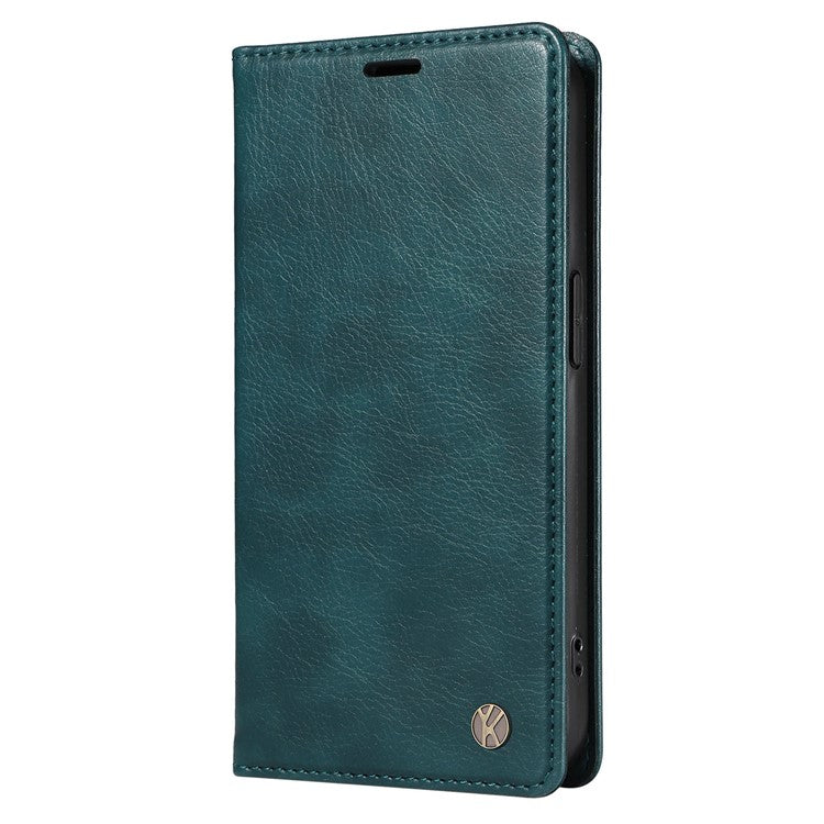 YIKATU YK-006 For Xiaomi Redmi Note 14 5G Case Magnetic Closure Leather Phone Cover Litchi Texture - Blue