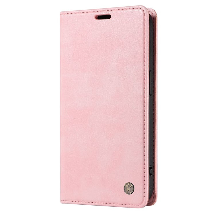 YIKATU YK-006 For Xiaomi Redmi Note 14 5G Case Magnetic Closure Leather Phone Cover Litchi Texture - Pink