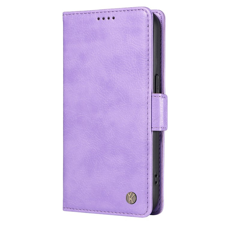 YIKATU YK-007 For Xiaomi Redmi Note 14 5G Case Side Buckle PU Leather Phone Cover Litchi Texture - Purple