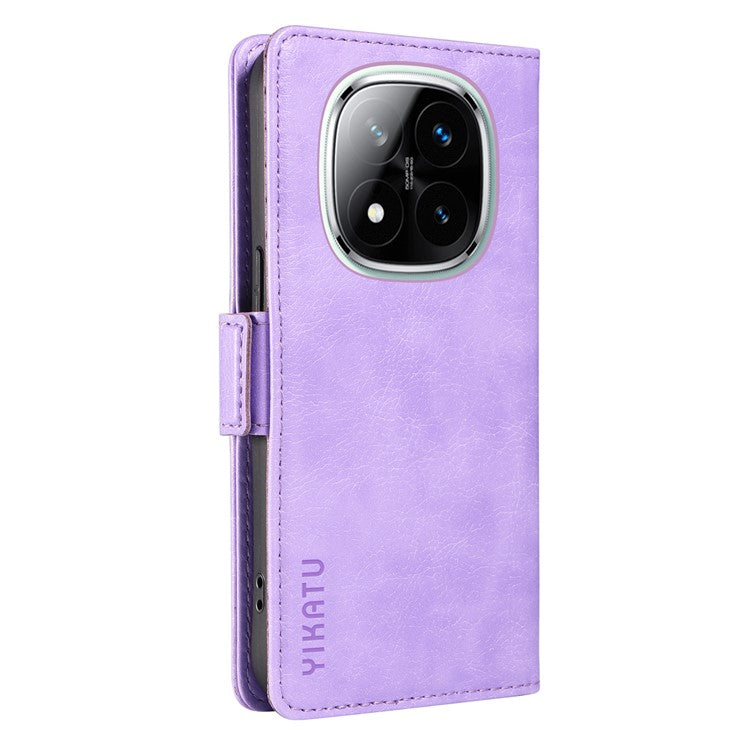 YIKATU YK-007 For Xiaomi Redmi Note 14 5G Case Side Buckle PU Leather Phone Cover Litchi Texture - Purple