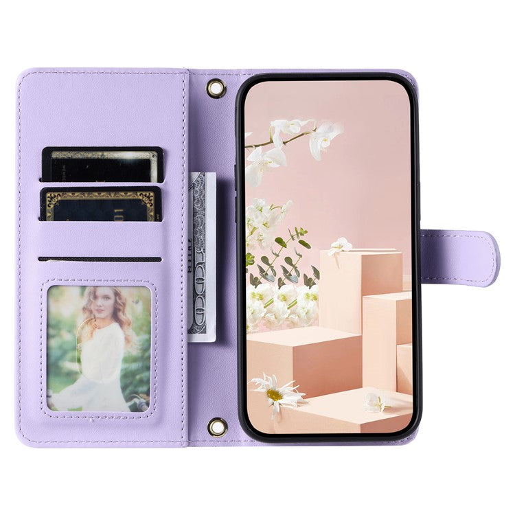 Leather Case for Xiaomi Poco C75 4G / Redmi 14R 5G / 14C 4G Wallet Rhombus Grid Phone Cover - Purple