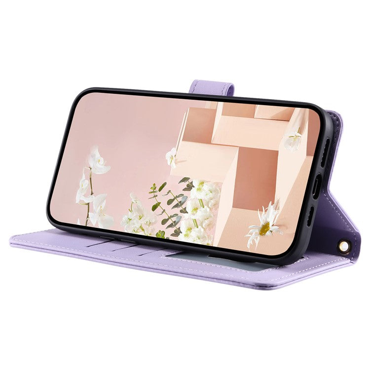 For vivo V40 Lite 5G / V30e 5G Wallet Case Rhombus Grid PU Leather Phone Cover - Purple