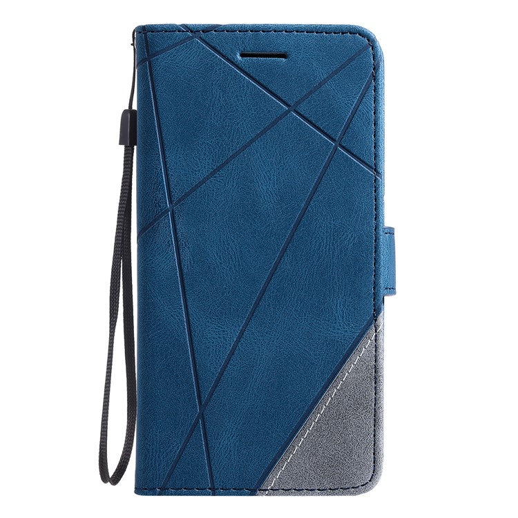 Leather Case for Xiaomi Poco C75 4G / Redmi 14R 5G / 14C 4G Splicing Wallet Phone Cover - Blue