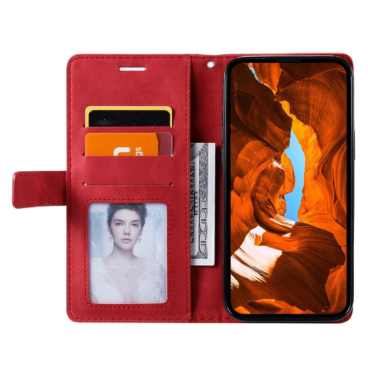 Leather Case for Xiaomi Poco C75 4G / Redmi 14R 5G / 14C 4G Splicing Wallet Phone Cover - Red