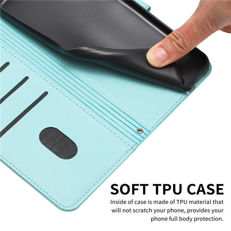 Phone Case For Xiaomi Redmi 14C 4G / 14R 5G / Poco C75 4G with Strap Cats Imprint Leather Wallet Phone Cover - Green