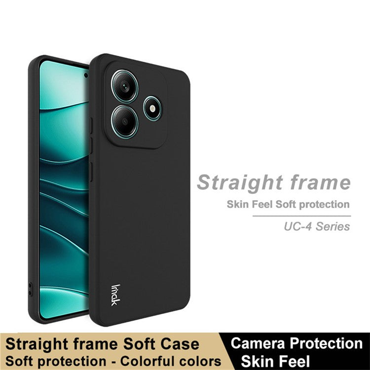 IMAK UC-4 Series for Xiaomi Redmi Note 14 5G TPU Case Soft Phone Cover Straight Edge - Black