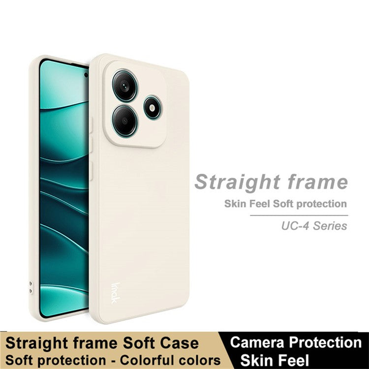 IMAK UC-4 Series for Xiaomi Redmi Note 14 5G TPU Case Soft Phone Cover Straight Edge - White