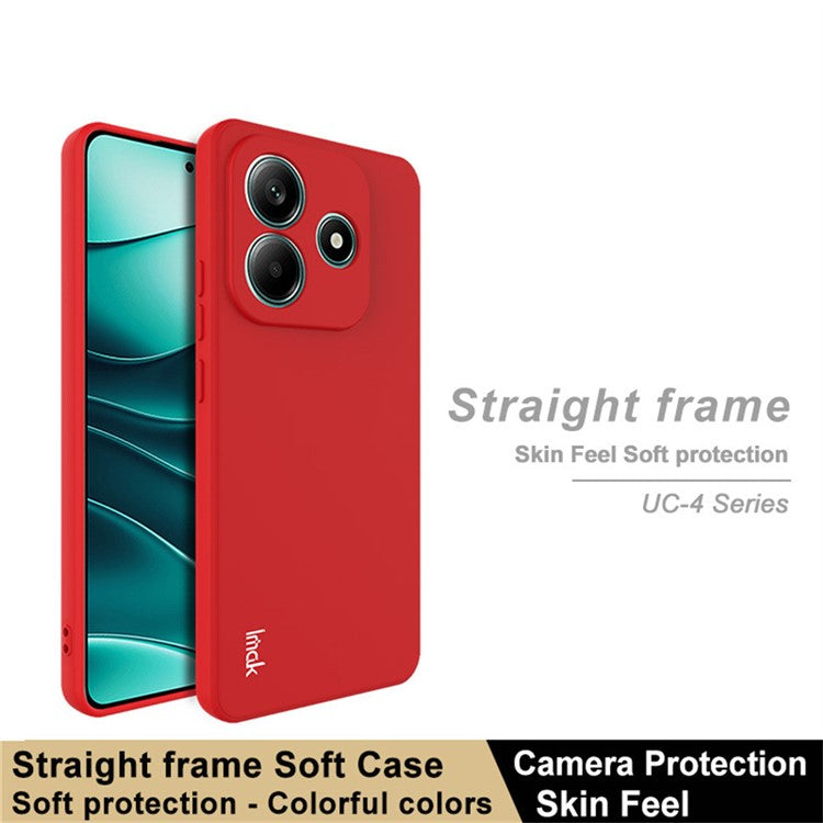 IMAK UC-4 Series for Xiaomi Redmi Note 14 5G TPU Case Soft Phone Cover Straight Edge - Red