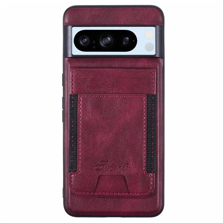 SUTENI H17 For Google Pixel 8 Pro Case Compatible with MagSafe Card Holder Kickstand Phone Cover - Red