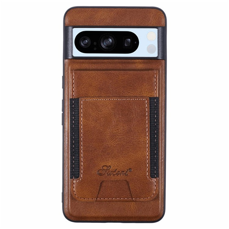 SUTENI H17 For Google Pixel 8 Pro Case Compatible with MagSafe Card Holder Kickstand Phone Cover - Brown