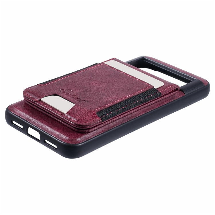 SUTENI H17 For Google Pixel 8 Case Compatible with MagSafe Card Holder Kickstand Phone Cover - Red