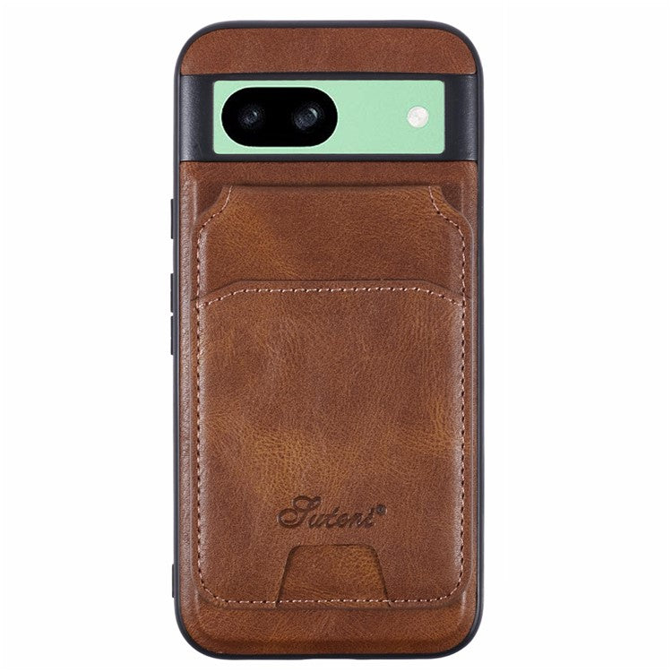 SUTENI H15 For Google Pixel 8a Case Compatible with MagSafe Detachable Card Holder Phone Cover - Brown