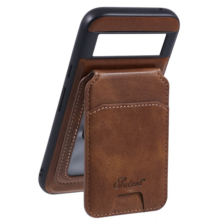 SUTENI H15 For Google Pixel 8a Case Compatible with MagSafe Detachable Card Holder Phone Cover - Brown