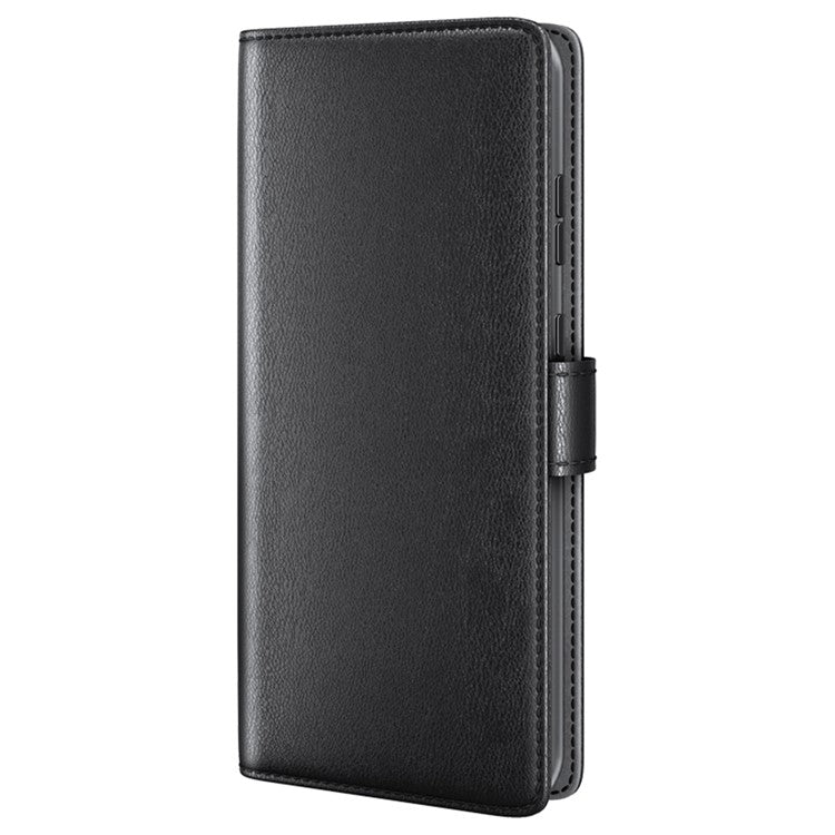 For Samsung Galaxy S25 Ultra Case Genuine Split Leather Phone Cover Wallet Card Slot - Black