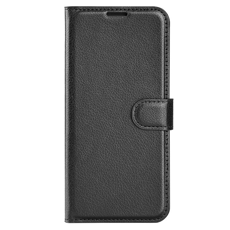 For Samsung Galaxy S25 Ultra Case Litchi Texture Shockproof Leather Wallet Phone Cover - Black