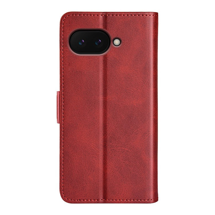 For Google Pixel 9a Stand Case Calf Texture Leather Wallet Phone Cover - Red