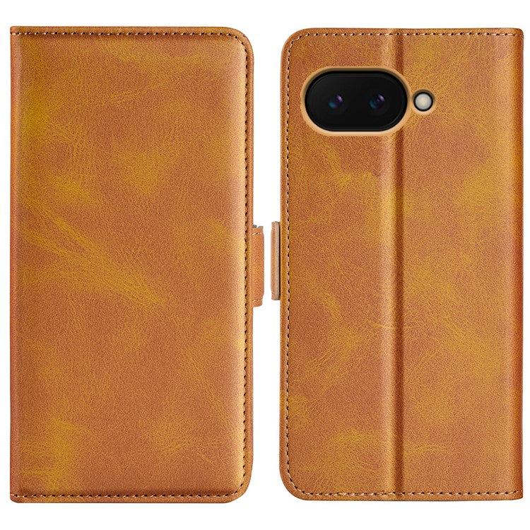 For Google Pixel 9a Stand Case Calf Texture Leather Wallet Phone Cover - Yellow