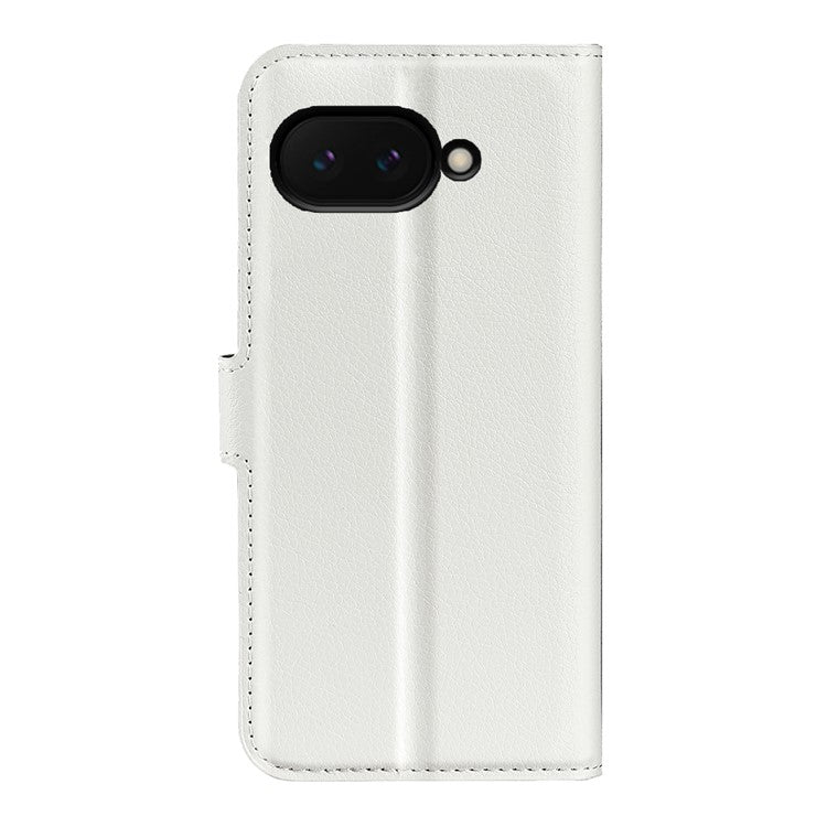 For Google Pixel 9a Case Litchi Texture Shockproof Leather Wallet Phone Cover - White