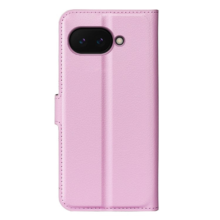 For Google Pixel 9a Case Litchi Texture Shockproof Leather Wallet Phone Cover - Pink