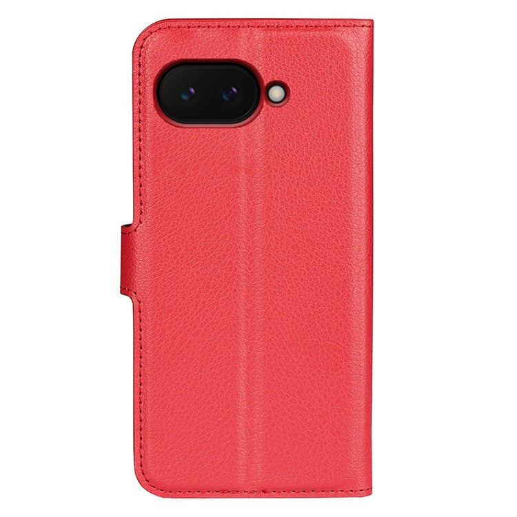 For Google Pixel 9a Case Litchi Texture Shockproof Leather Wallet Phone Cover - Red