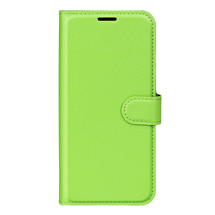 For Google Pixel 9a Case Litchi Texture Shockproof Leather Wallet Phone Cover - Green