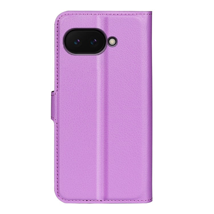 For Google Pixel 9a Case Litchi Texture Shockproof Leather Wallet Phone Cover - Purple