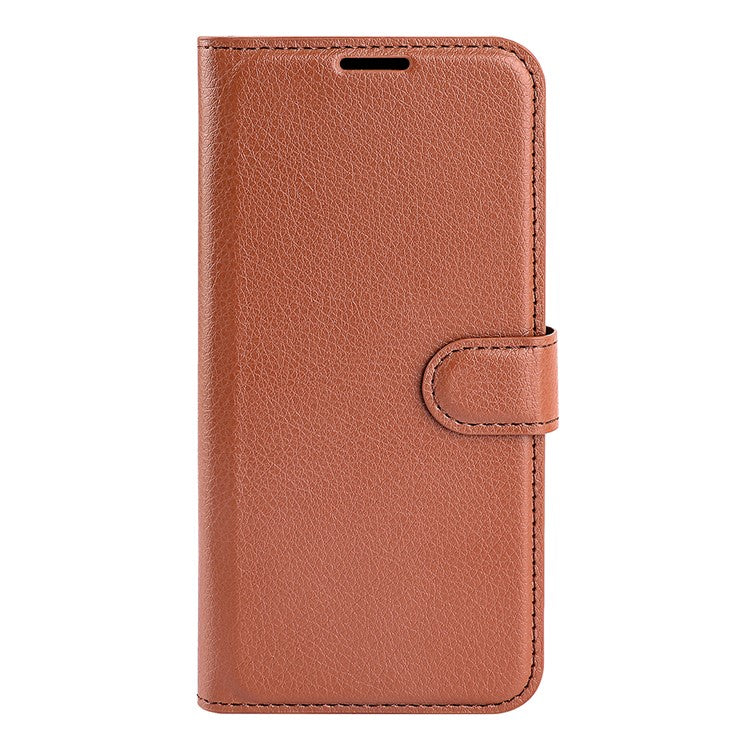 For Google Pixel 9a Case Litchi Texture Shockproof Leather Wallet Phone Cover - Brown