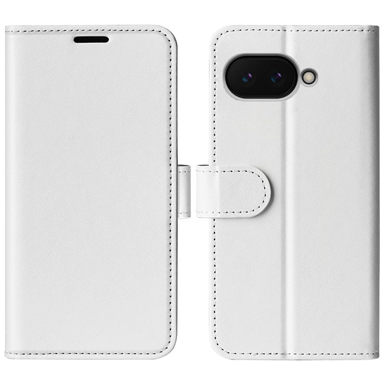 For Google Pixel 9a Wallet Case Crazy Horse Texture Stand Leather Phone Cover - White