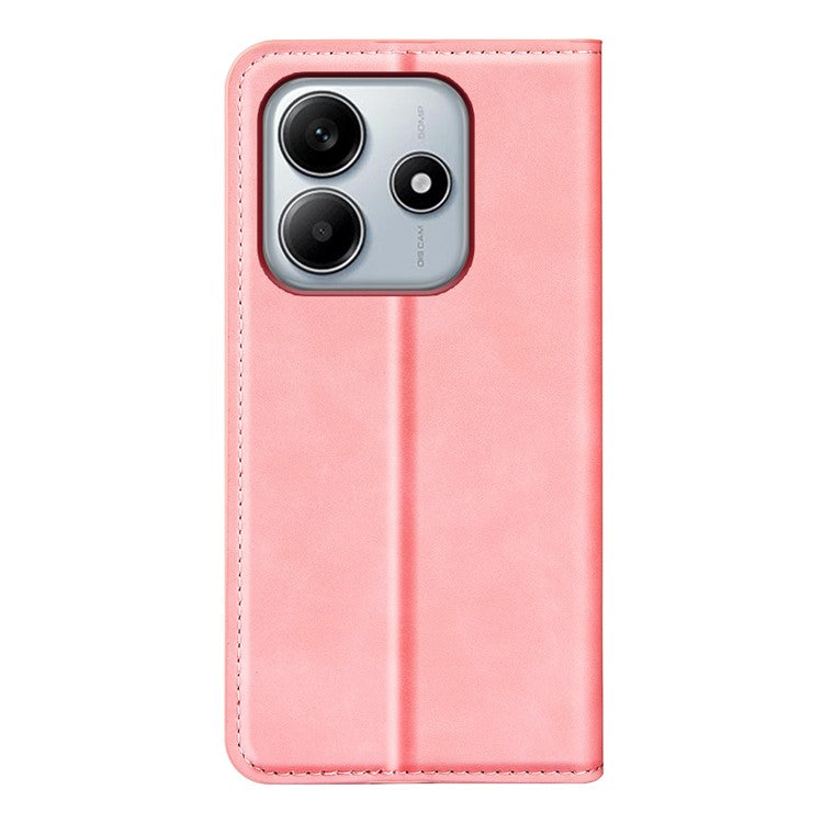 For Xiaomi Redmi Note 14 5G / 14 4G Case Skin-Touch Leather Wallet Phone Cover - Pink