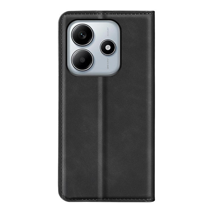 For Xiaomi Redmi Note 14 5G / 14 4G Case Skin-Touch Leather Wallet Phone Cover - Black