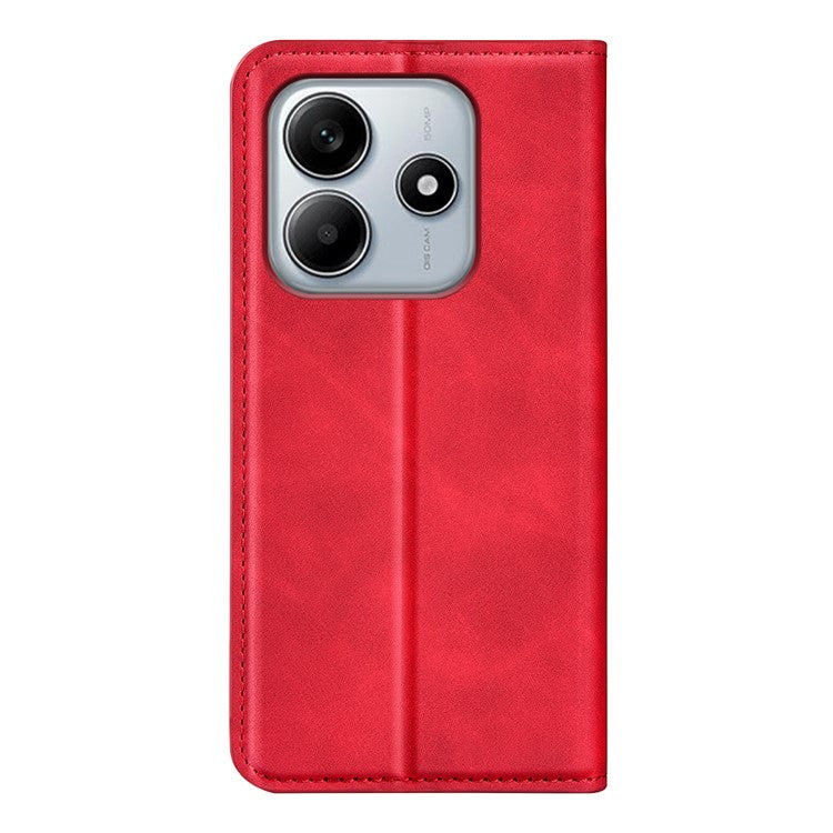 For Xiaomi Redmi Note 14 5G / 14 4G Case Skin-Touch Leather Wallet Phone Cover - Red