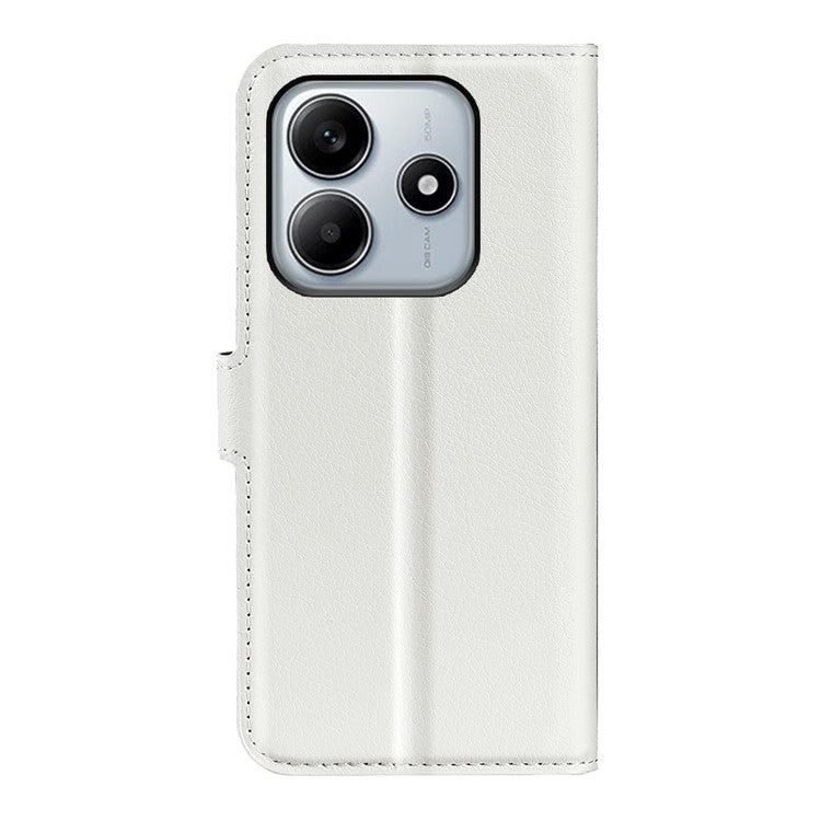 For Xiaomi Redmi Note 14 5G Case Litchi Texture Shockproof Leather Wallet Phone Cover - White