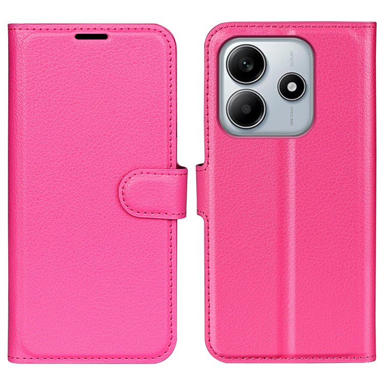 For Xiaomi Redmi Note 14 5G Case Litchi Texture Shockproof Leather Wallet Phone Cover - Rose