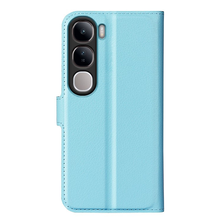 For vivo V40 Lite 5G Case Litchi Texture Shockproof Leather Wallet Phone Cover - Blue