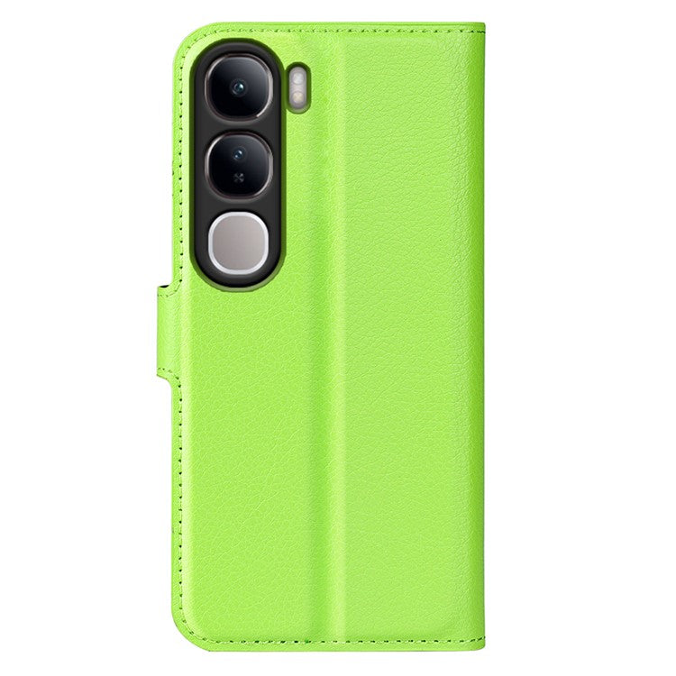 For vivo V40 Lite 5G Case Litchi Texture Shockproof Leather Wallet Phone Cover - Green