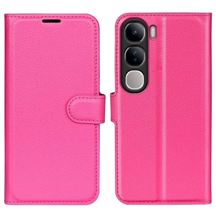 For vivo V40 Lite 5G Case Litchi Texture Shockproof Leather Wallet Phone Cover - Rose