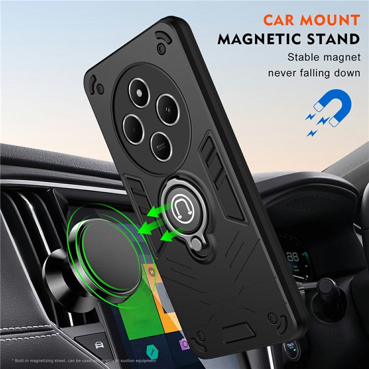 Slide Camshield Kickstand Case for Xiaomi Redmi 14C 4G / 14R 5G / Poco C75 4G PC+TPU Phone Cover - Black