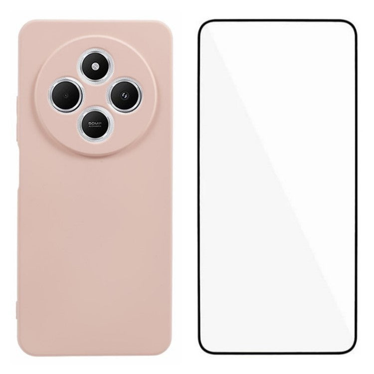 WANLONFENG RB2 Series for Xiaomi Poco C75 4G / Redmi 14R 5G / 14C 4G Case TPU Phone Cover with Screen Protector - Pink