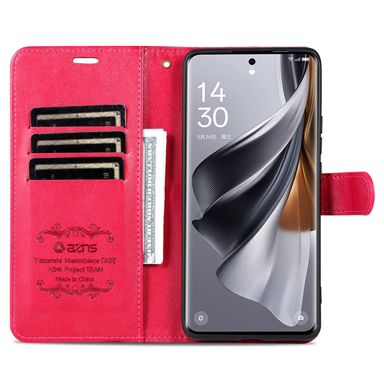 AZNS For vivo X200 Pro mini 5G Case Anti-Scratch PU Leather Stand Wallet Phone Cover - Red