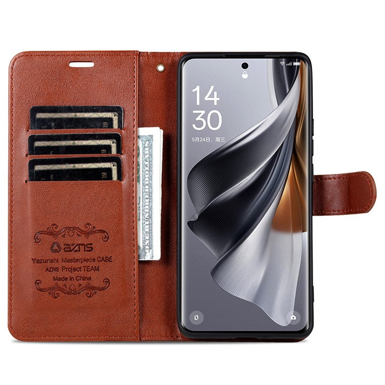 AZNS For vivo X200 Pro mini 5G Case Anti-Scratch PU Leather Stand Wallet Phone Cover - Brown